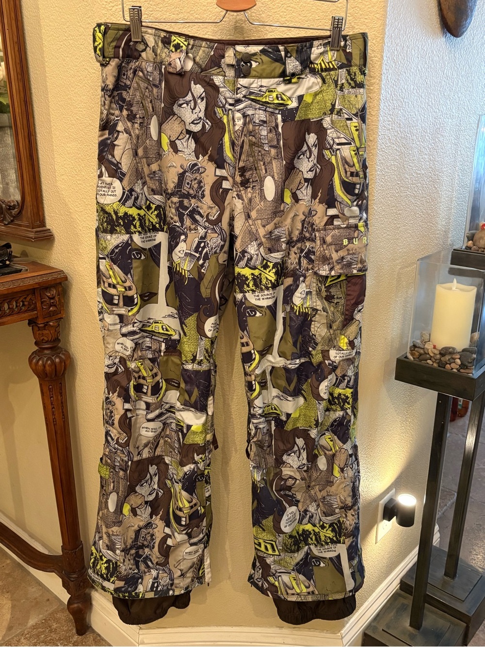 Burton DryRide All Over Comic Graphic Ski Snowboard Pants Size Medium-RARE!